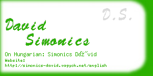 david simonics business card